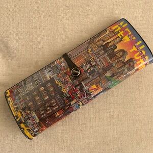 Vintage Lutci NYC Magazine Clutch | Hard Shell Structured Clutch w/ Strap
